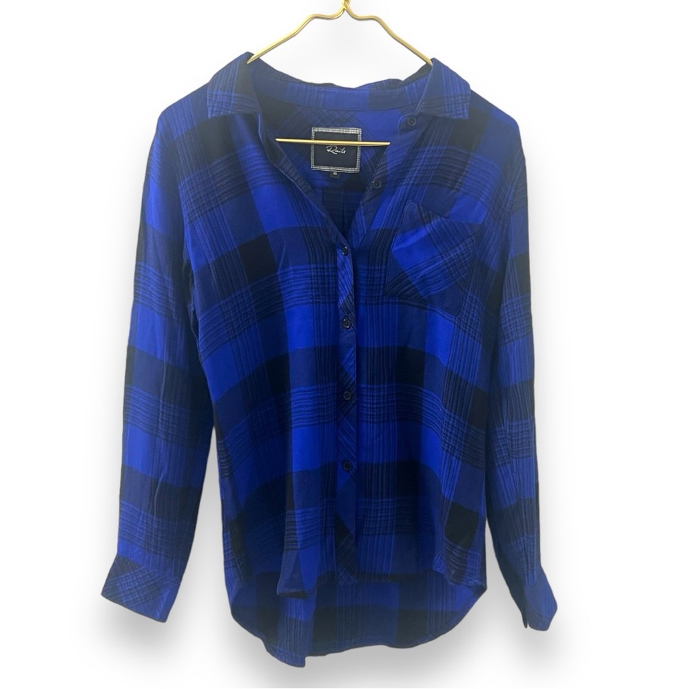 Rails Hunter Blue And Black Checked Button Down - image 2